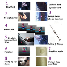 Load image into Gallery viewer, Auto Repair Body Tool Kit PDR Dent Paintless Repair Tools Dent Puller Slide Hammer Reverse Hammer Aluminum Suction Cups for Dent, With Red T handle, Without Red T handle
