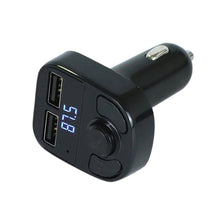 Load image into Gallery viewer, X8 Car MP3 Wireless Stereo Music Player Full Frequent FM Transmitter Wireless Car Charger Adapter with Dual USB Ports Digital Display Support U Disk and TF Card Wireless Headset for Mobile Phone, X8  3 in 1