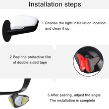 Load image into Gallery viewer, 3R-051 360 Degrees Rotatable Left Blind Spot Side Assistant Mirror for Auto Car, Left Black, Left White