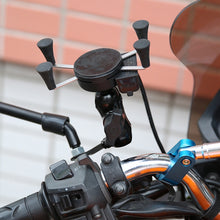 Load image into Gallery viewer, Universal 12V Motorcycle USB Phone Charger with Holder, Suitable for 3.5-6.5 inch Smartphones, X-3
