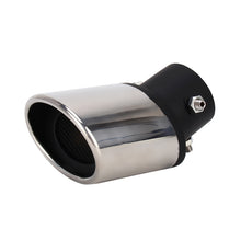 Load image into Gallery viewer, Universal Car Styling Stainless Steel Curved Bolt-on Exhaust Tail Muffler Tip Pipe with Mesh, Curved/Black, Curved with Mesh