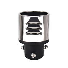 Load image into Gallery viewer, Universal Car Styling Stainless Steel Curved Bolt-on Exhaust Tail Muffler Tip Pipe with Mesh, Curved/Black, Curved with Mesh