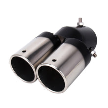 Load image into Gallery viewer, Universal Car Styling Stainless Steel Curved Double Outlets Exhaust Tail Muffler Tip Pipe, Curved Double