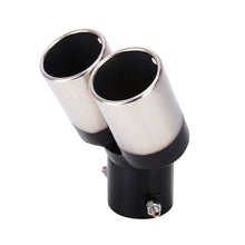 Load image into Gallery viewer, Universal Car Styling Stainless Steel Curved Double Outlets Exhaust Tail Muffler Tip Pipe, Curved Double
