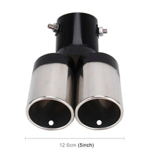 Load image into Gallery viewer, Universal Car Styling Stainless Steel Curved Double Outlets Exhaust Tail Muffler Tip Pipe, Curved Double