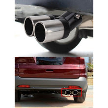 Load image into Gallery viewer, Universal Car Styling Stainless Steel Curved Double Outlets Exhaust Tail Muffler Tip Pipe, Curved Double
