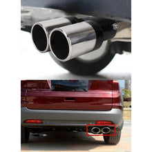 Load image into Gallery viewer, Universal Car Styling Stainless Steel Straight Double Outlets Exhaust Tail Muffler Tip Pipe, Straight Double