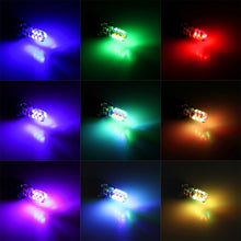 Load image into Gallery viewer, 2 PCS W5W 194 T10 Multi Colors COB 12 SMD RGB LED Bulbs with Remote Control Wedge Side Lights License Plate Lamp, DC 12V, 2 PCS W5W 194 T10