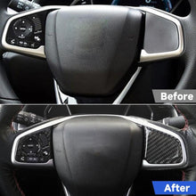 Load image into Gallery viewer, 2 in 1 Carbon Fiber Steering Wheel Button Trim Interior DIY Sticker for Honda Civic 10th Gen 2016-2019(General), Button Trim