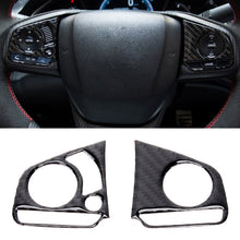 Load image into Gallery viewer, 2 in 1 Carbon Fiber Steering Wheel Button Trim Interior DIY Sticker for Honda Civic 10th Gen 2016-2019(Deluxe), Wheel Button Trim