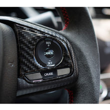 Load image into Gallery viewer, 2 in 1 Carbon Fiber Steering Wheel Button Trim Interior DIY Sticker for Honda Civic 10th Gen 2016-2019(Deluxe), Wheel Button Trim