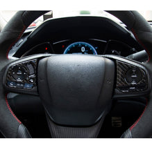 Load image into Gallery viewer, 2 in 1 Carbon Fiber Steering Wheel Button Trim Interior DIY Sticker for Honda Civic 10th Gen 2016-2019(Deluxe), Wheel Button Trim