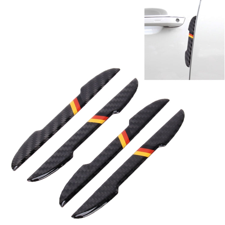 4 in 1 Carbon Fiber Car Auto Side Door Edge Guard Protection Trims Stickers, Yellow, Blue, Black