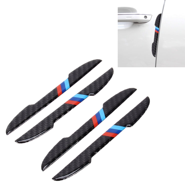 4 in 1 Carbon Fiber Car Auto Side Door Edge Guard Protection Trims Stickers, Yellow, Blue, Black