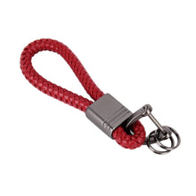 Load image into Gallery viewer, PU Leather Braided Strap Zinc Alloy Keychain Keyring, Random Color Delivery, Braided Strap