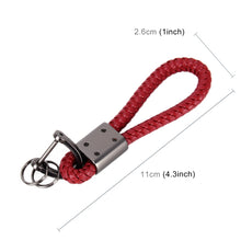 Load image into Gallery viewer, PU Leather Braided Strap Zinc Alloy Keychain Keyring, Random Color Delivery, Braided Strap