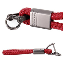 Load image into Gallery viewer, PU Leather Braided Strap Zinc Alloy Keychain Keyring, Random Color Delivery, Braided Strap