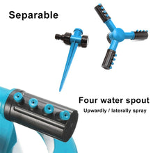 Load image into Gallery viewer, Automatic 360 Rotating Adjustable Garden Water Sprinklers Lawn Irrigation System with 3 Arm Sprayers and Spike Base, 360 Rotating Water Sprinkler (Blue), 360 Rotating Water Sprinkler (Green)