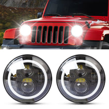 Load image into Gallery viewer, 2 PCS 7 inch IP68 Waterproof 6500K 75W CREE LED Headlight Hi/Lo Beam Driving Lamp for Jeep Wrangler JK TJ LJ, 6500K 75W