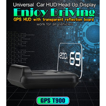 Load image into Gallery viewer, T900 Car GPS HUD Virtual HD Reflection Board Head-up Display, Speed &amp; Driving Distance / Time Display, Over Speed &amp; Voltage &amp; Low Voltage Alarm, Fatigue Driving, T900  White, T900  Green + White, T900 Blue + White
