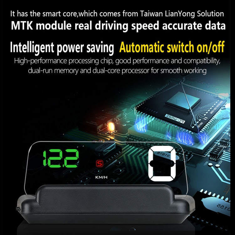 T900 Car GPS HUD Virtual HD Reflection Board Head-up Display, Speed & Driving Distance / Time Display, Over Speed & Voltage & Low Voltage Alarm, Fatigue Driving, T900  Green + White, T900 Blue + White, T900  White