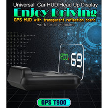 Load image into Gallery viewer, T900 Car GPS HUD Virtual HD Reflection Board Head-up Display, Speed &amp; Driving Distance / Time Display, Over Speed &amp; Voltage &amp; Low Voltage Alarm, Fatigue Driving, T900  Green + White, T900 Blue + White, T900  White