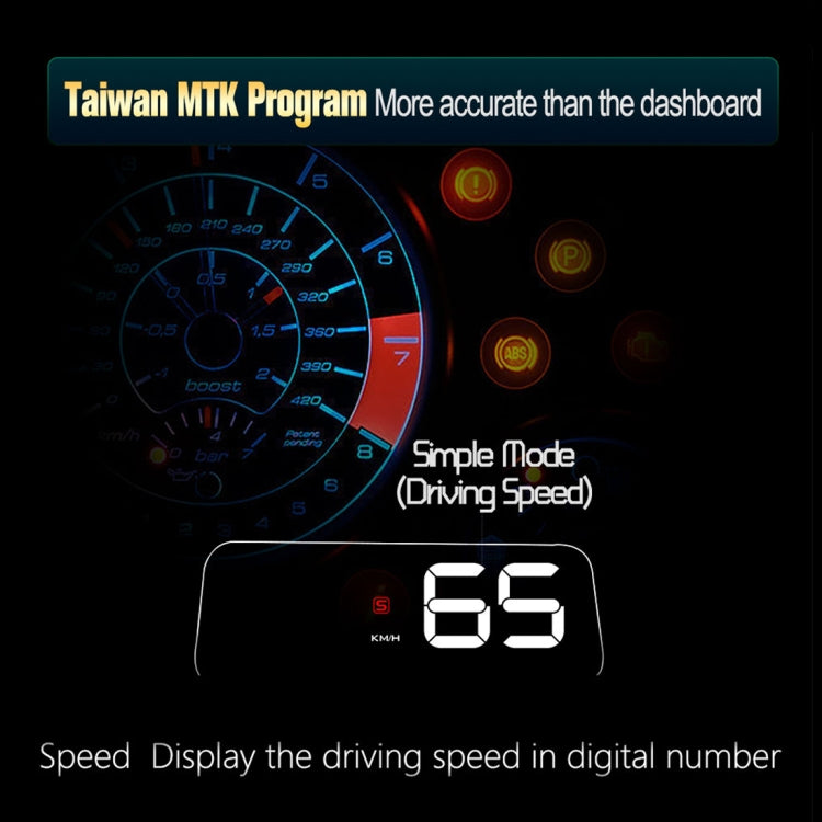 T900 Car GPS HUD Virtual HD Reflection Board Head-up Display, Speed & Driving Distance / Time Display, Over Speed & Voltage & Low Voltage Alarm, Fatigue Driving, T900  Green + White, T900 Blue + White, T900  White