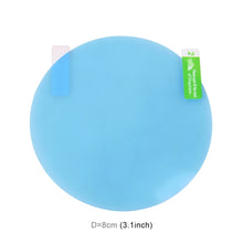 Load image into Gallery viewer, Car Round PET Rearview Mirror Protective Window Clear Anti-fog Waterproof Rain Shield Film, Diameter: 8cm, 8*8cm