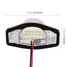 Load image into Gallery viewer, 2 PCS DC 12V 2W 120LM 6000K LED License Plate Light 18-SMD 3528 Bulbs Lamps for Honda JAZZ(FIT) 02-17, Odyssay 08-17, Stream 01-05, CR-V 07-17, For Honda JAZZ(FIT)