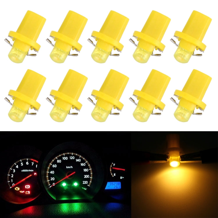 10 PCS 0.4W B8.5 Wedge Instrument Panel COB LED Light Dashboard Gauge Cluster Indicator Lamp Bulb, 0.4W B8.5