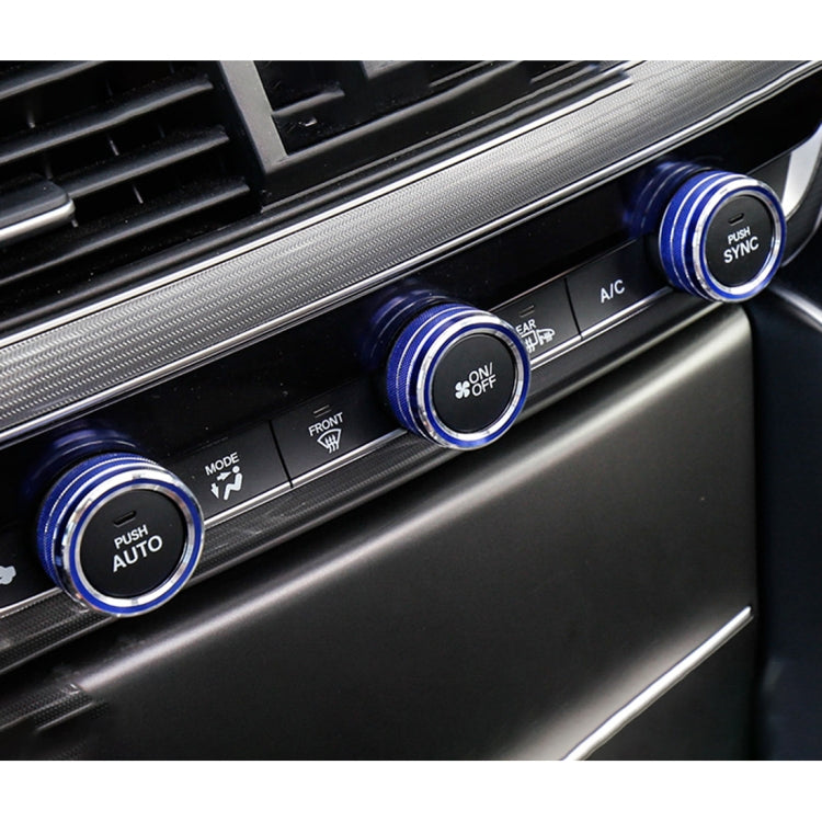 3 PCS Car Aluminum Alloy Air Conditioner Knob Case for Honda Tenth Generation Accord, For Honda Tenth Generation Accord(Blue), For Honda Tenth Generation Accord(Red)
