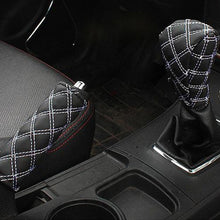 Load image into Gallery viewer, 2 PCS Car Hand Brake Cover Shift Knob Gear Stick Cushion Sets Cover Car Accessory Interior Decoration Pad, 2 PCS  Red, 2 PCS Red  White