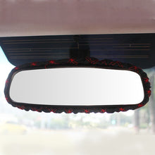 Load image into Gallery viewer, 3 PCS Car Hand Brake Cover Shift Knob Gear Stick Cushion Sets Rear View Mirror Sets Cover Car Accessory Interior Decoration Pad, 3 PCS Red, 3 PCS White