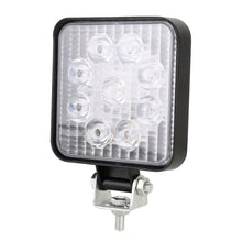 Load image into Gallery viewer, DC 10-30V 27W 2500LM 6000K Waterproof Vehicle Car Boat Marine External Work Lights Emergency Lights 60 Degrees Adjustable Flood Light LED Car Bulbs with 9 Intense Wafer LED Lights, Flood Light+27W