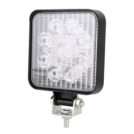 DC 10-30V 27W 2500LM 6000K Waterproof Vehicle Car Boat Marine External Work Lights Emergency Lights 60 Degrees Adjustable Flood Light LED Car Bulbs with 9 Intense Wafer LED Lights, Flood Light+27W