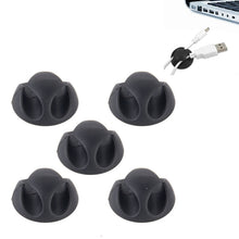 Load image into Gallery viewer, 5 PCS Double Hole Cable Clips, Cable Management System and Cord Organizer Solution, 5 PCS Double Cable Clips(Black), 5 PCS Double Cable Clips(Grey), 5 PCS Double Cable Clips(Brown)