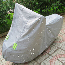 Load image into Gallery viewer, Outdoor Universal Anti-Dust Sunproof Waterproof Motorcycle Aluminum Film Flocking Cover with Warning Strips, Fits Bike up to 2.3m(90 Inches) In Length, XXL Size: 232x100x125cm, XXL: 232x100x125cm
