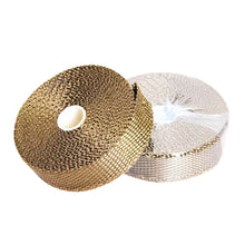 Load image into Gallery viewer, 10m Titanium Gold Exhaust Wrap Auto Motor Exhaust Heat Shield Wrap Heat Resistant Wrap, 10m Titanium Gold