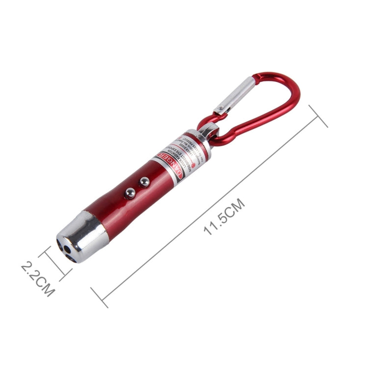 2pcs Outdoor Keychain Metal Shell Mini LED Flashlight Laser Light with Money Detecting