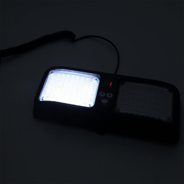 High qulaity DC 12V,9W LED Waterproof Car Sunshade White Light Warning Lights Strobe Emergency Lights Flashing Light with 12 Kinds Flash Patterns, White