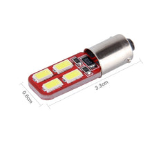 Load image into Gallery viewer, 10 PCS BA9S 3W 200lm 6000K 8 SMD-5730 LEDs Car Clearance Light Lamp, DC 12V, 3W 200lm 6000K