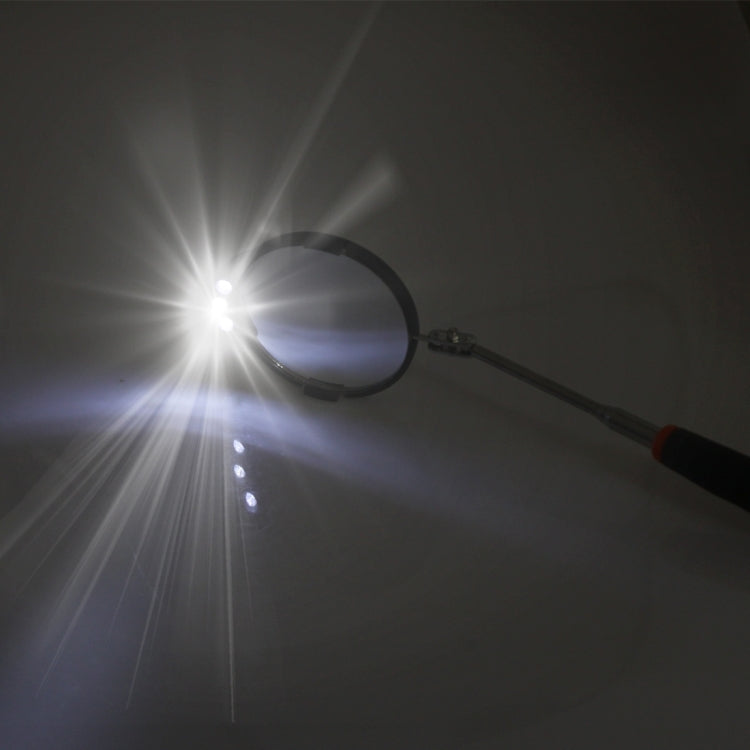Retractable Vehicle Car Chassis Inspection Mirror with 3 PCS 5mm LED Lights, Mirror Diameter: 82mm, Max Expanding Length: 760mm, Diameter: 82mm, Max Expanding Length: 760mm