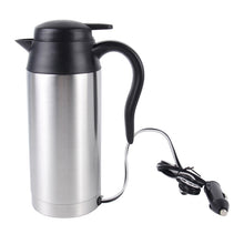Load image into Gallery viewer, HJ-18A Stainless Steel Electric Mug 750ml DC 12V Car Electric Kettle Heated Mug Car Coffee Cup With Charger Cigarette Lighter Heating Cup Kettle Insulated Water Heater Mug, HJ-18A