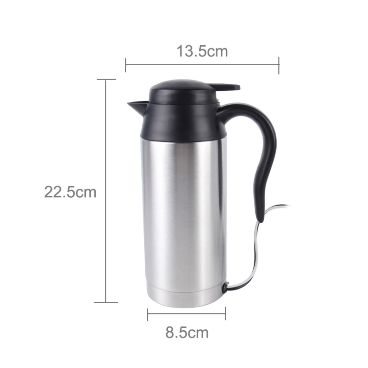 HJ-18A Stainless Steel Electric Mug 750ml DC 12V Car Electric Kettle Heated Mug Car Coffee Cup With Charger Cigarette Lighter Heating Cup Kettle Insulated Water Heater Mug, HJ-18A