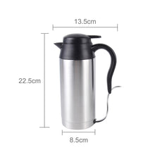 Load image into Gallery viewer, HJ-18A Stainless Steel Electric Mug 750ml DC 12V Car Electric Kettle Heated Mug Car Coffee Cup With Charger Cigarette Lighter Heating Cup Kettle Insulated Water Heater Mug, HJ-18A