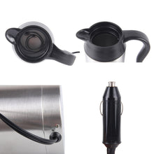Load image into Gallery viewer, HJ-18A Stainless Steel Electric Mug 750ml DC 12V Car Electric Kettle Heated Mug Car Coffee Cup With Charger Cigarette Lighter Heating Cup Kettle Insulated Water Heater Mug, HJ-18A