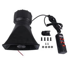 Load image into Gallery viewer, HJS-78005 12V 60W 300dB Car Electric Alarm Air Horn Siren Speaker 5 Sound Tone/ 3 Sound Tone Super Loud With Mic, Cable Length: 60cm, HJS-78005