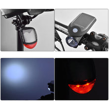 Load image into Gallery viewer, 2 PCS 3W 240LM USB Solar Energy Motorcycle / Bicycle Light Set, Front Light+Back Light, Front Light+Back Light Black, Front Light+Back Light White