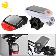 Load image into Gallery viewer, 2 PCS 3W 240LM USB Solar Energy Motorcycle / Bicycle Light Set, Front Light+Back Light, Front Light+Back Light Black, Front Light+Back Light White