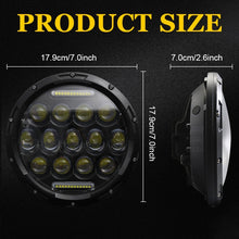 Load image into Gallery viewer, 2 PCS 7 inch DC10-48V 36W 6000K Harley Motorcycle Headlight with 12 SMD-5630-LED Lamps and 12 Crystal Lamp Beads, DC10-48V 36W 6000K